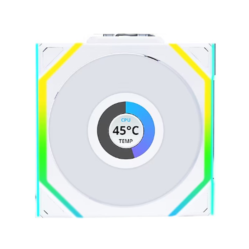 LIAN LI UNI FAN SL Wireless LCD 120mm ARGB Case Fans with 1.6” LCD Screen (3 Pack) - White LIAN LI UNI FAN SL Wireless LCD 120mm ARGB Case Fans with 1.6” LCD Screen (3 Pack) - White